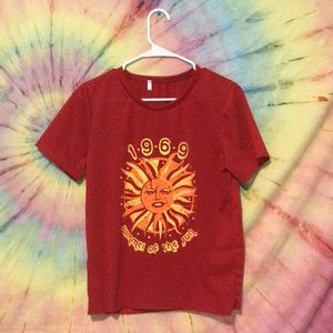 red vintage sun shirt